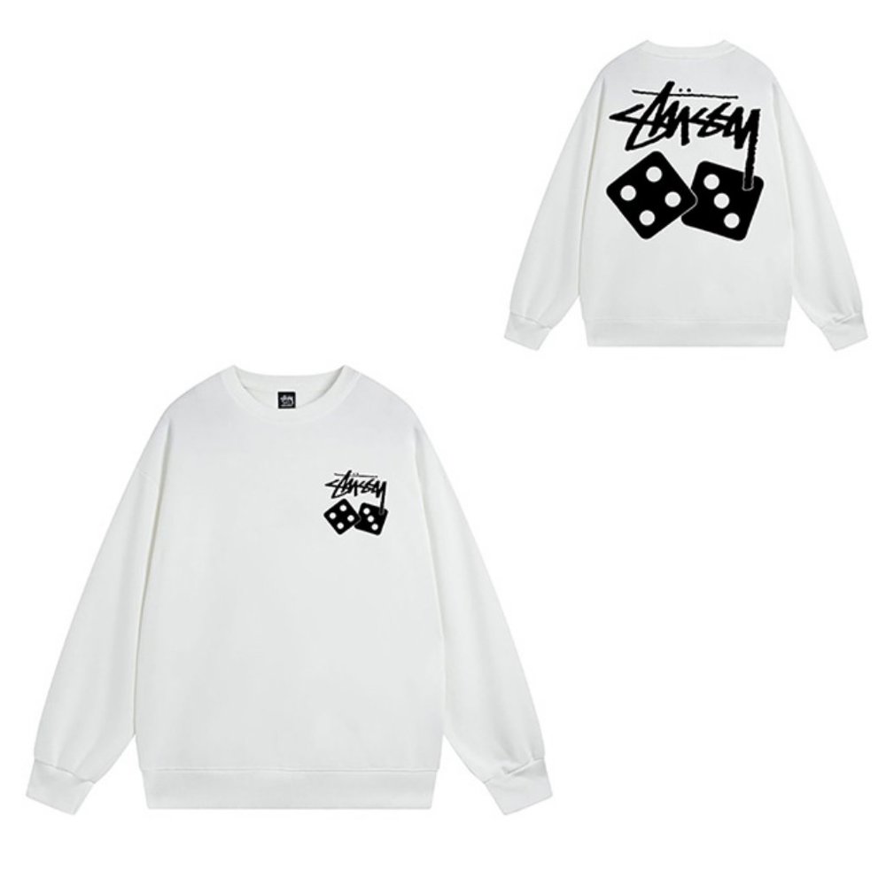 Stussy Dice Logo Sweatshirt Crew Sweat White
